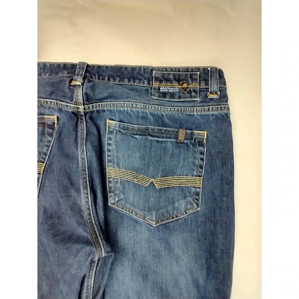 Buffalo David Bitton Driven Mens Straight Leg Jeans Blue Denim 36x30 (Tag 36x34)
